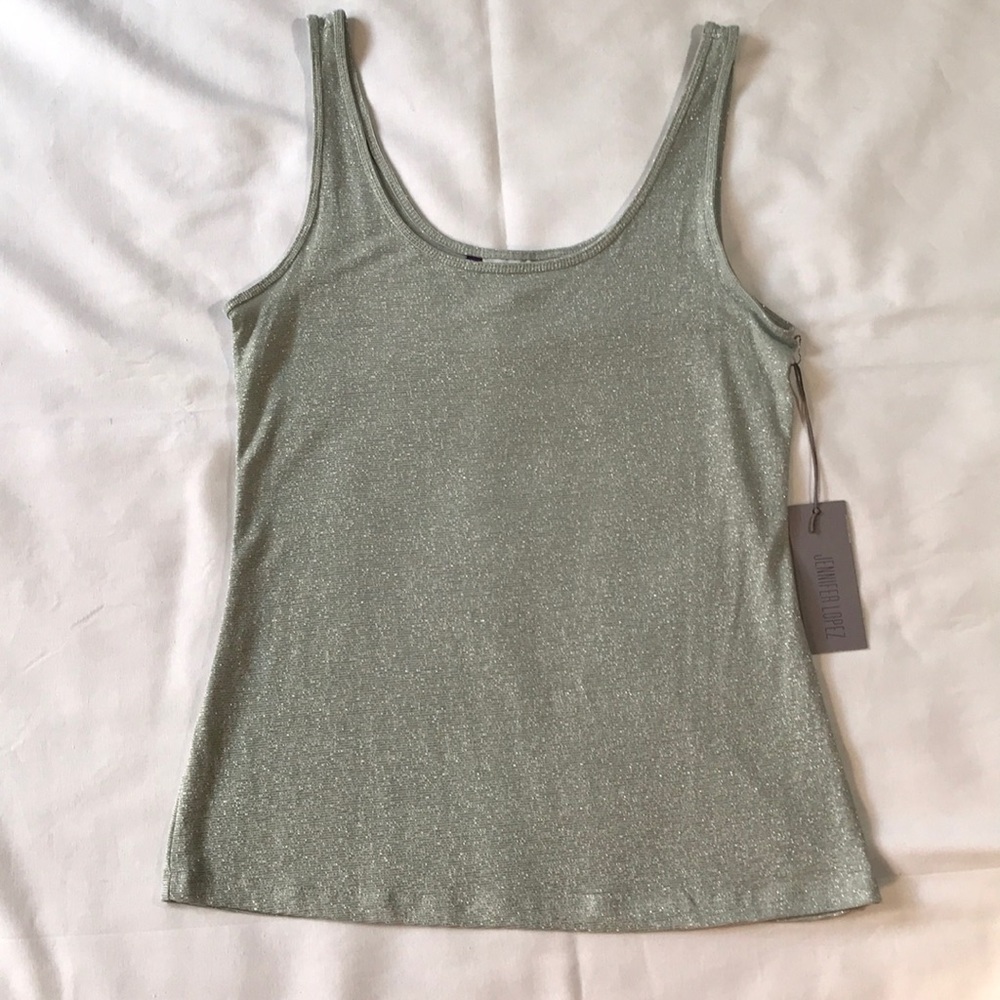 Jennifer Lopez Sparkly Silver Tank Top